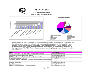 MCC AQIP Conversation Day Immediate Action Items