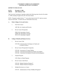 UNIVERSITY CURRICULUM COMMITTEE WESTERN KENTUCKY UNIVERSITY  REPORT TO THE SENATE: