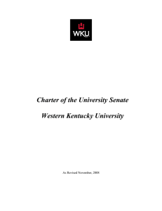 Charter of the University Senate  Western Kentucky University As Revised November, 2008