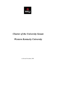 Charter of the University Senate  Western Kentucky University As Revised November, 2008