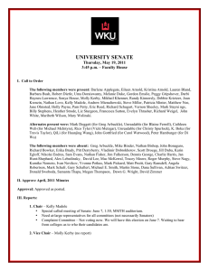 UNIVERSITY SENATE  Thursday, May 19, 2011 3:45 p.m. – Faculty House