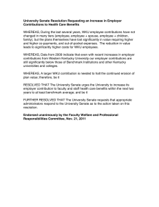 University Senate Resolution Requesting an Increase in Employer