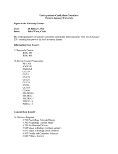 Undergraduate Curriculum Committee Date: 26 January 2011 From: