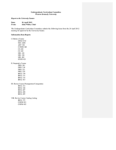 Undergraduate Curriculum Committee Date: 26 April 2012 From: