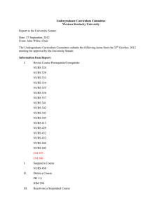 Undergraduate Curriculum Committee Western Kentucky University  Report to the University Senate: