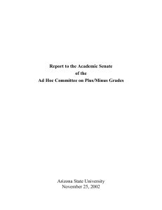Report to the Academic Senate of the Arizona State University