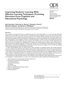 Improving Students’ Learning With Effective Learning Techniques: Promising