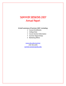 SUMMER SESSIONS 2007 Annual Report