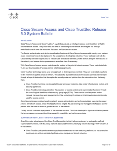 Cisco Secure Access and Cisco TrustSec Release 5.0 System Bulletin Introduction