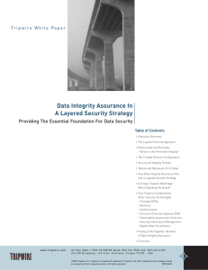 Data Integrity Assurance In A Layered Security Strategy