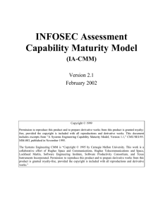 INFOSEC Assessment Capability Maturity Model (IA-CMM)