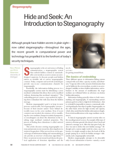 S Hide and Seek: An Steganography