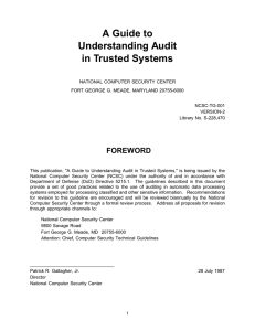 A Guide to Understanding Audit in Trusted Systems