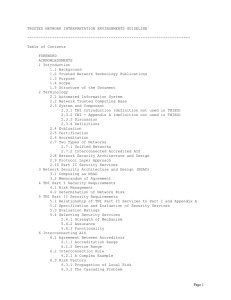 TRUSTED NETWORK INTERPRETATION ENVIRONMENTS GUIDELINE ------------------------------------------------------------------------