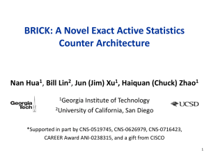 BRICK: A Novel Exact Active Statistics Counter Architecture Nan Hua