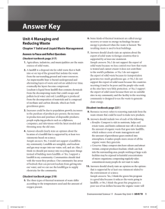 Unit 4 Managing and Reducing Waste