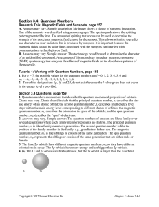 Section 3.4: Quantum Numbers