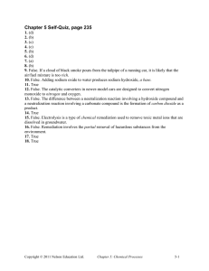 Chapter 5 Self-Quiz, page 235 rich nitrogen carbon dioxide