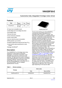 VNH2SP30-E Automotive fully integrated H-bridge motor driver Features