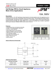 10A, 500V IRSM808-105MH Half-Bridge IPM for Small Appliance