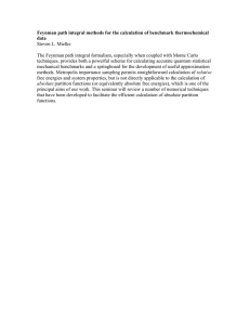 Feynman path integral methods for the calculation of benchmark thermochemical data