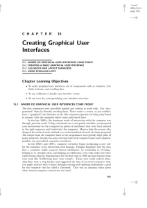 Creating Graphical User Interfaces C H A P T E R 15