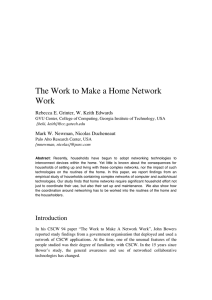 The Work to Make a Home Network Work