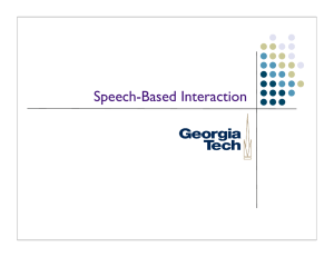 Speech-Based Interaction