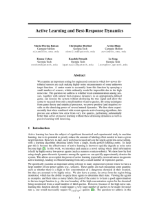 Active Learning and Best-Response Dynamics