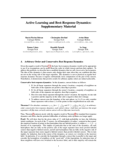 Active Learning and Best-Response Dynamics: Supplementary Material