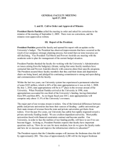 GENERAL FACULTY MEETING April 27, 2010