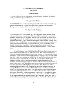 GENERAL FACULTY MEETING May 2, 2002 I.  Call to Order.