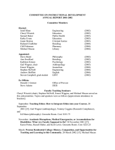 COMMITTEE ON INSTRUCTIONAL DEVELOPMENT ANNUAL REPORT 2001-2002  Committee Members