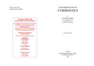 CYBERNETICS AN INTRODUCTION TO W. ROSS ASHBY