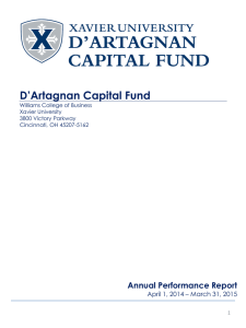 D’Artagnan Capital Fund Annual Performance Report Williams College of Business