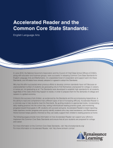 Accelerated Reader and the Common Core State Standards: English Language Arts