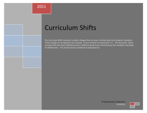 Curriculum Shifts  2011