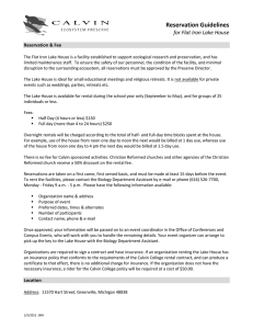 Reservation Guidelines for Flat Iron Lake House  Reservation &amp; Fee