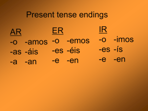 Present tense endings IR ER AR