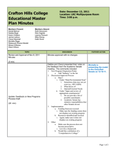 Crafton Hills College Educational Master Plan Minutes Date: December 13, 2011