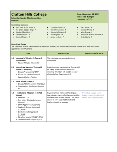 Crafton Hills College Date: November 12, 2013 Time: 3:00-4:20 pm