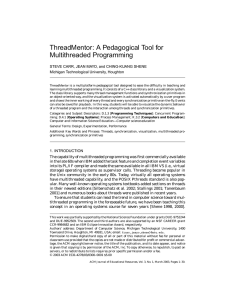 ThreadMentor: A Pedagogical Tool for Multithreaded Programming Michigan Technological University, Houghton