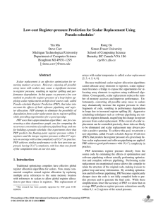 Low-cost Register-pressure Prediction for Scalar Replacement Using Pseudo-schedules