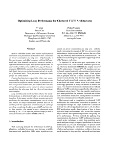 Optimizing Loop Performance for Clustered VLIW Architectures