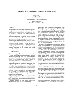 Compiler Blockability of Numerical