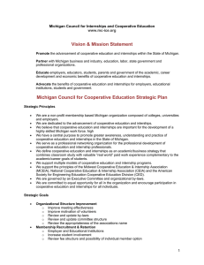 Vision &amp; Mission Statement  Michigan Council for Internships and Cooperative Education www.mc-ice.org