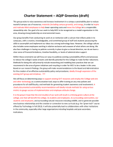 Charter Statement – AQIP Greenies (draft)