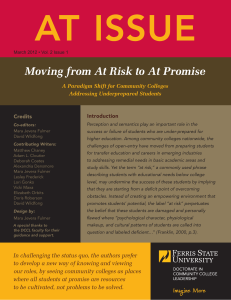 AT ISSUE Moving from At Risk to At Promise