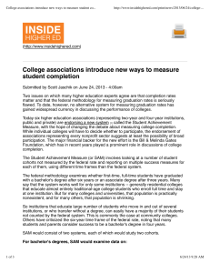 College associations introduce new ways to measure student co...