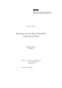 Modeling and Verifying Embedded Operating Systems Raphael Mack